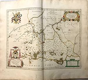 1645 BLAEU, Archiepiscopatus Cameracensis, Archevesché Cambray, CARTE ANCIENNE, HAND COLOURED ANT...