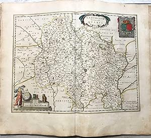 1645 BLAEU, Cadurcium Vernaculé Querci, CARTE ANCIENNE, HAND COLOURED ANTIQUE MAP, landkarte, kup...