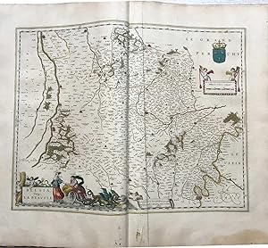 1645 BLAEU, Belsia, Vulgo La Beausse, CARTE ANCIENNE, HAND COLOURED ANTIQUE MAP, landkarte, kupfe...