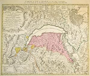 GENFER SEE. - Karte. "Carte du Lac de Geneve et des Pays circonvoisins avec le Territoire de la R...
