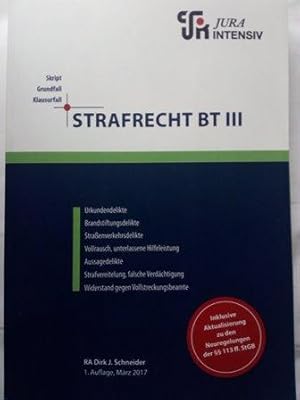 Bild des Verkufers fr Strafrecht BT III - Wissen - Flle - Klausurhinweise zum Verkauf von Versandantiquariat Jena
