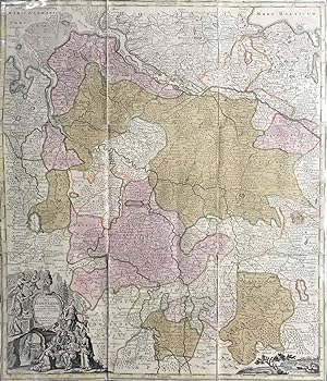 1740/50 electoratus hanoverani, Basse-Saxe M. SEUTTER, CARTE ANCIENNE, ANTIQUARIAN MAP LANDKARTE,...