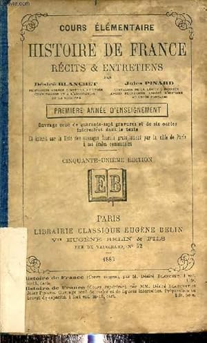 Seller image for Histoire de France rcits & entretiens - Cours lmentaire - 51e dition. for sale by Le-Livre