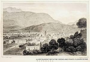 ROVERETO, Ansicht 1842, Grafik, Südtirol, Trentino [aus: Schimmer: Das Kaiserthum Oesterreich etc.]