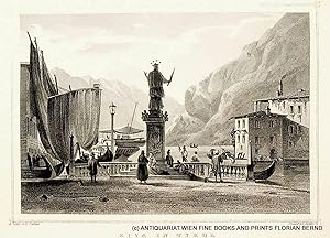 RIVA DEL GARDA, Ansicht 1842, Grafik, Südtirol, Trentino [aus: Schimmer: Das Kaiserthum Oesterrei...