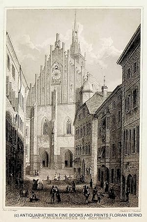 SCHWAZ, Pfarrkirche Maria Himmelfahrt Ansicht von der Franz-Josef-Straße aus, 1842 [aus: Schimmer...