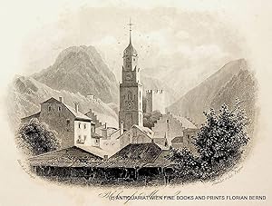 MERAN, Ansicht mit St. Nikolaus, 1842 [aus: Schimmer: Das Kaiserthum Oesterreich etc.]