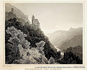 TROSTBURG (Waidbruck) und Barbian, Kollmann, Südtirol Ansicht 1842 [aus: Schimmer: Das Kaiserthum...