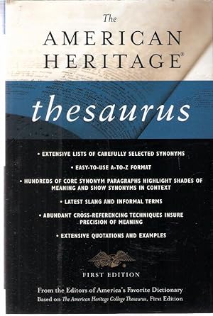 The American Heritage Thesaurus First Edition