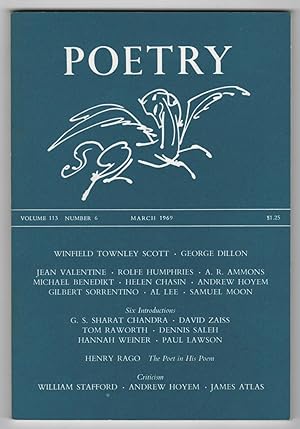 Imagen del vendedor de Poetry, Volume 113, Number 6 (March 1969) a la venta por Philip Smith, Bookseller