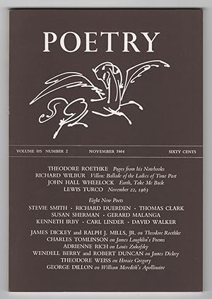 Bild des Verkufers fr Poetry, Volume 105, Number 2 (November 1964) zum Verkauf von Philip Smith, Bookseller