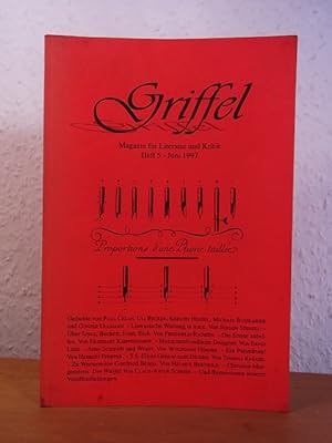 Imagen del vendedor de Griffel. Magazin fr Literatur und Kritik. Heft 5, Juni 1997 a la venta por Antiquariat Weber