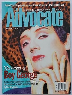 Seller image for The Advocate (Issue No. 694, November 14, 1995): The National Gay and Lesbian Newsmagazine (Magazine) (Boy George Cover Story & Interview By Chastity Bono) for sale by Bloomsbury Books