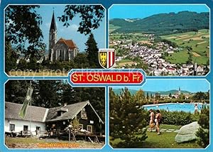 Postkarte Carte Postale 73609384 St Oswald Freistadt Panorama Erholungsort im Muehlviertel Kirche...