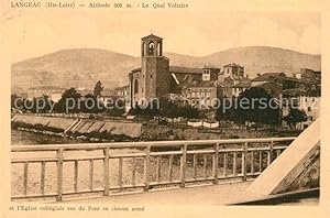Postkarte Carte Postale 13611886 Langeac Le Quai Voltaire et Eglise collegiale vus du Pont en cim...