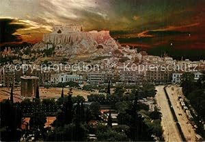 Bild des Verkufers fr Postkarte Carte Postale 73607802 Athen Griechenland Akropolis bei Sonnenuntergang von Olympieion Athen G zum Verkauf von Versandhandel Boeger