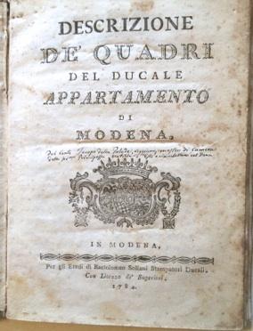 Descrizione de' quadri del Ducale Appartamento di Modena.