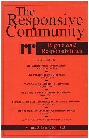 Seller image for The Responsive Community: Rights and Responsibilities (Volume 3, Issue 4 / Fall 1993) for sale by Diatrope Books
