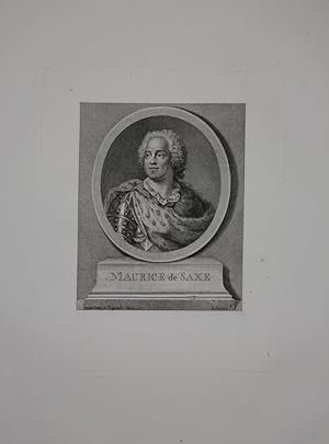 Bild des Verkufers fr Portrait. Brustffigur in Oval auf einem Sockel. Punktierkupfer von Sintzenich nach Rigaud. zum Verkauf von Antiquariat  Braun