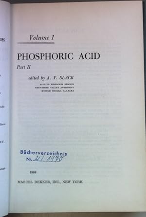 Seller image for Phosphoric Acid: PART II. Fertilizer Science and Technology Series Vol. I; for sale by books4less (Versandantiquariat Petra Gros GmbH & Co. KG)