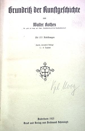 Imagen del vendedor de Grundri der Kunstgeschichte. a la venta por books4less (Versandantiquariat Petra Gros GmbH & Co. KG)