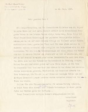 Maschinenschriftlicher Brief mit Unterschrift vom 23.9.1920.