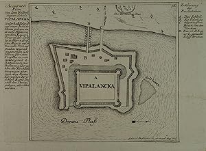 Accurater Plan von dem Wolbefestigten Schloss Vipalancka Underhalb Belgrad auf einer Insel der Do...
