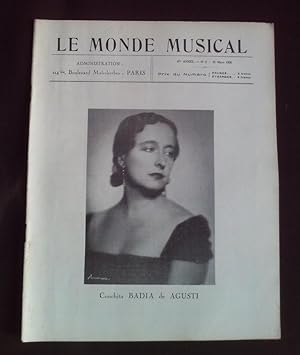 Image du vendeur pour Le monde musicale - N3 Mars 1936 mis en vente par Librairie Ancienne Zalc