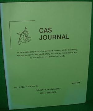 JOURNAL OF THE CATGUT ACOUSTICAL SOCIETY (CAS JOURNAL) 1991