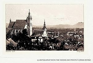 KREMS AN DER DONAU / Krems Gesamtansicht mit Piaristenkirche und Pfarrkirche St. Veit original Ra...