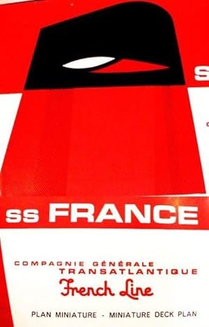 SS France / Compagnie Generale Transatlantique / French Line / Plan Miniature - Miniature Deck Plan