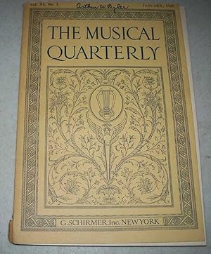 Image du vendeur pour The Musical Quarterly January 1925, Volume 11, Number 1 mis en vente par Easy Chair Books