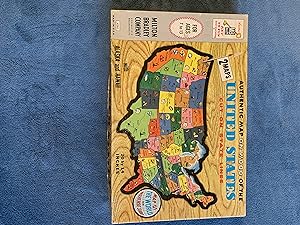 Authentic Map on Wood of the United States [Vintage 1961 Wood Puzzle]