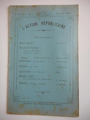 Bild des Verkufers fr L'action Republicaine - 2e annee n4 - Fevrier 1914 zum Verkauf von Frederic Delbos