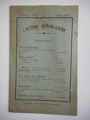 Seller image for L'action Republicaine - 1e annee n4 - Janvier 1913 for sale by Frederic Delbos