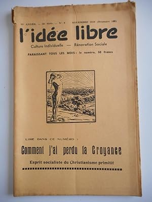 Imagen del vendedor de L'idee libre" - n8 de novembre 1959 a la venta por Frederic Delbos