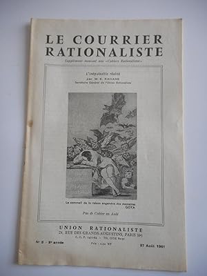 Image du vendeur pour Le courrier rationaliste" - Supplement aux "Cahiers rationalistes" - n8 du 27 aout 1961 mis en vente par Frederic Delbos