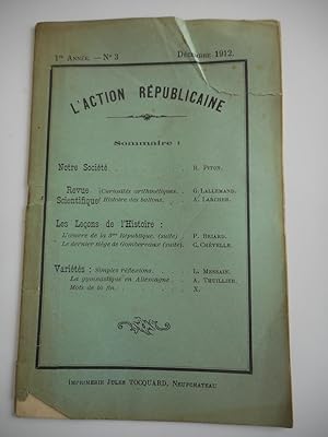 Seller image for L'action Republicaine - 1e annee n3 - Decembre 1912 for sale by Frederic Delbos