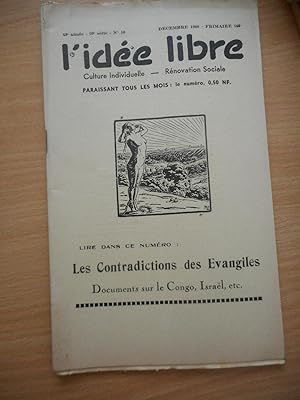 Imagen del vendedor de L'idee libre" - n10 - decembre 1960 - Les contradictions des evangiles . a la venta por Frederic Delbos