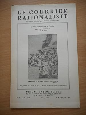 Seller image for Le courrier rationaliste" - Supplement aux "Cahiers rationalistes" - n11 du 25 novembre 1962 - Le rationalisme dans la famille for sale by Frederic Delbos