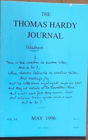 Immagine del venditore per The Thomas Hardy Journal. Volume XII. Number 2. May 1996. venduto da Shore Books