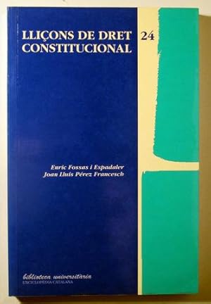 Bild des Verkufers fr LLIONS DE DRET CONSTITUCIONAL - Barcelona 1994 zum Verkauf von Llibres del Mirall