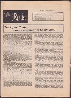 Bild des Verkufers fr The Realist No. 91-A (July-August 1971) Includes "Troost Street Blues", by Alan Ginsberg zum Verkauf von Gates Past Books Inc.