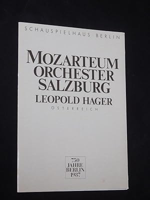 Programmheft Gastspiel Mozarteum Orchester Salzburg im Schauspielhaus Berlin 1987. CONCERTINO FÜR...