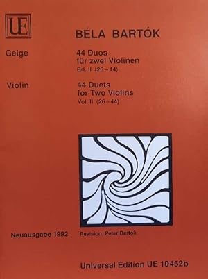44 Duos für zwei Violinen II (No. 26-44) (Geige / Violine. Revision Peter Bartok)