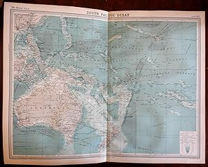 South Pacific Oceania Australia New Zealand Solomons c. 1920 large detailed map