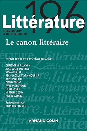 littérature n.196 : 4/2019 ; le canon littéraire