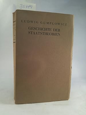 Bild des Verkufers fr Geschichte der Staatstheorien. Band 1; mit einem Vorwort von Gottfried Salomon zum Verkauf von ANTIQUARIAT Franke BRUDDENBOOKS