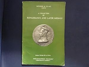 SOTHEBY'S & CO. A.G. ZURICH A COLLECTION OF REINASSANCE AND LATER MEDALS INCLUDING A SERIES OF PA...