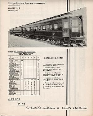 Imagen del vendedor de CERA. Bulletin Chicago Aurora & Elgin Railroad - Bulletin #5 - Aug 1939 a la venta por This Old Book, Inc